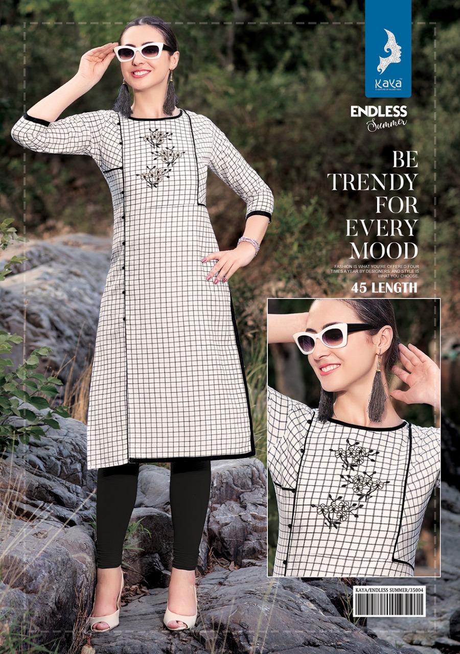 Kaya Design Endless Summer Print Embroidery Kurti Kaya Design Endless Summer Print Embroidery Kurti